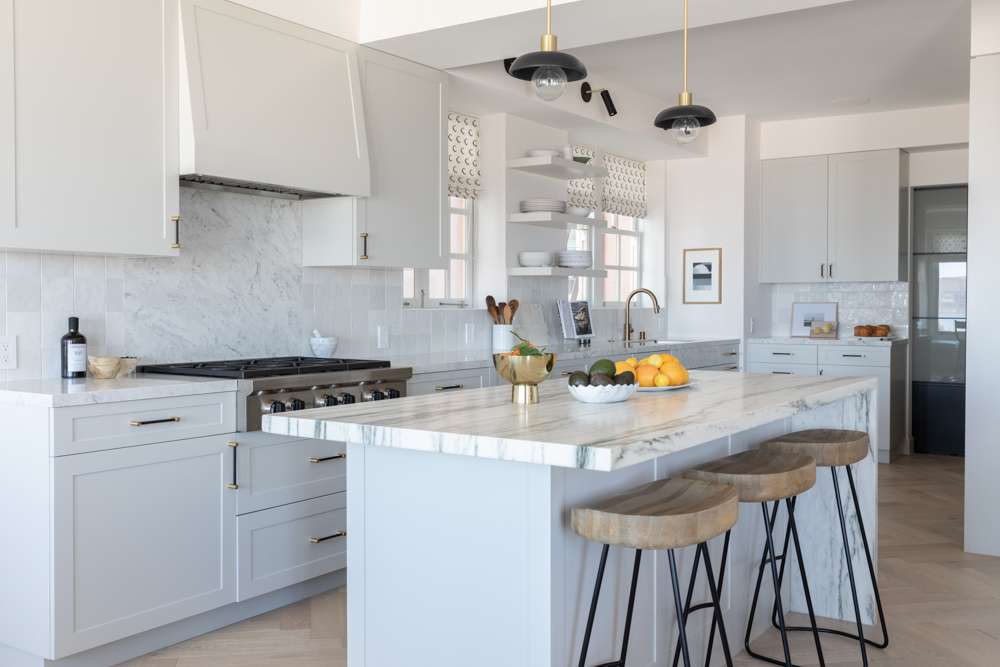 geometric kitchen curtain