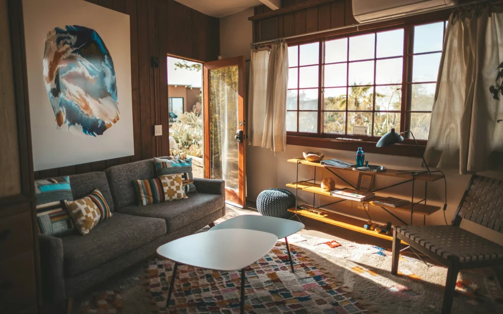 A retro and mid-century decorated home