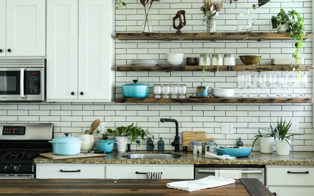 Plants placed in the kitchen