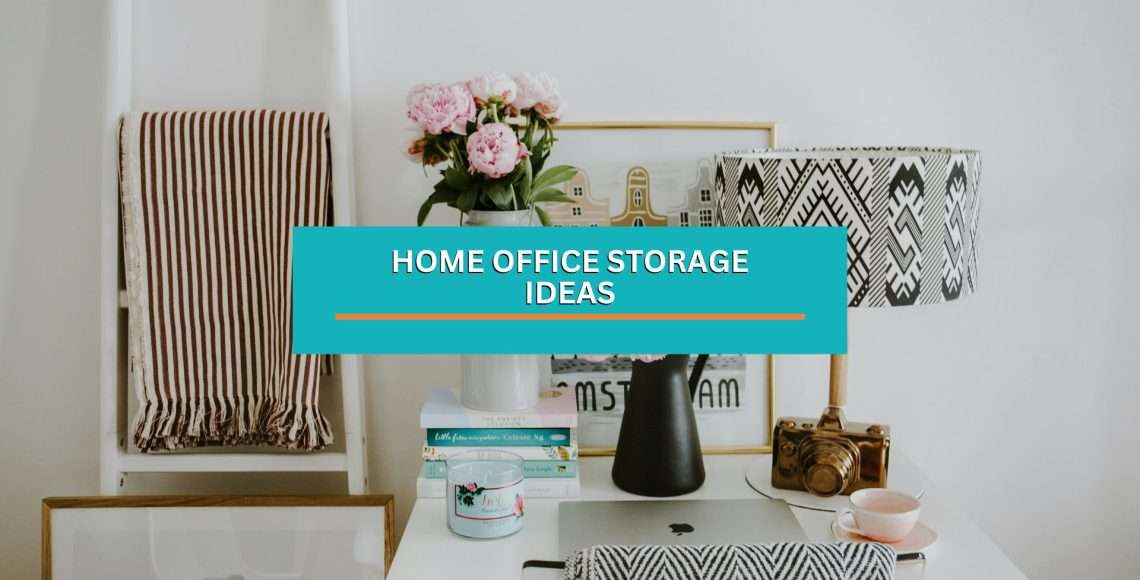 A decorated home office storage ideas