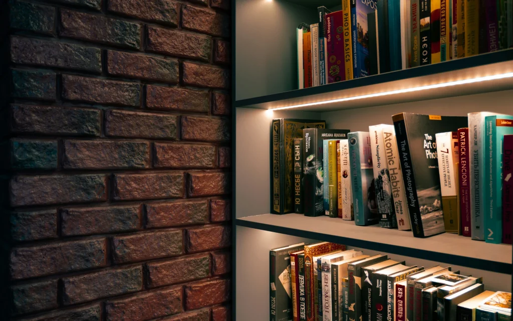 grunge room bookshelf