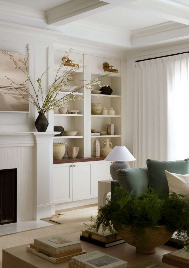 modern living room fireplace