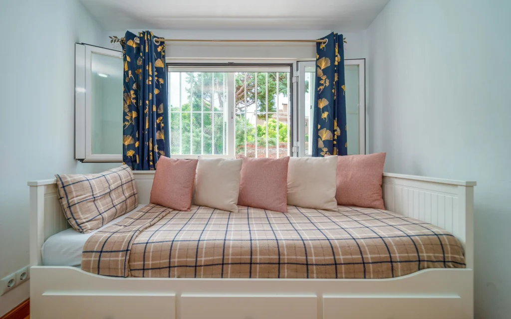 Hang back tab curtains in your room