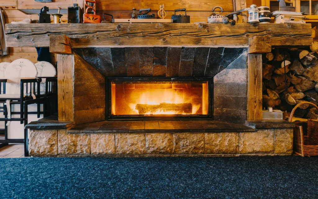 Framed sophisticated fireplace