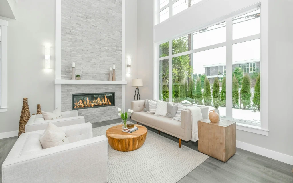 industrial and chic fireplace