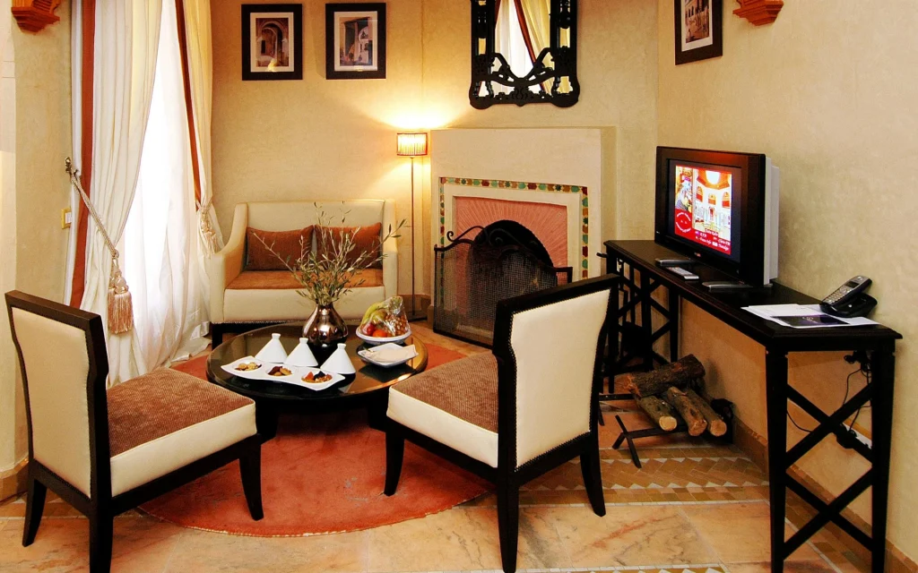 Rustic fireplace in a farmhouse