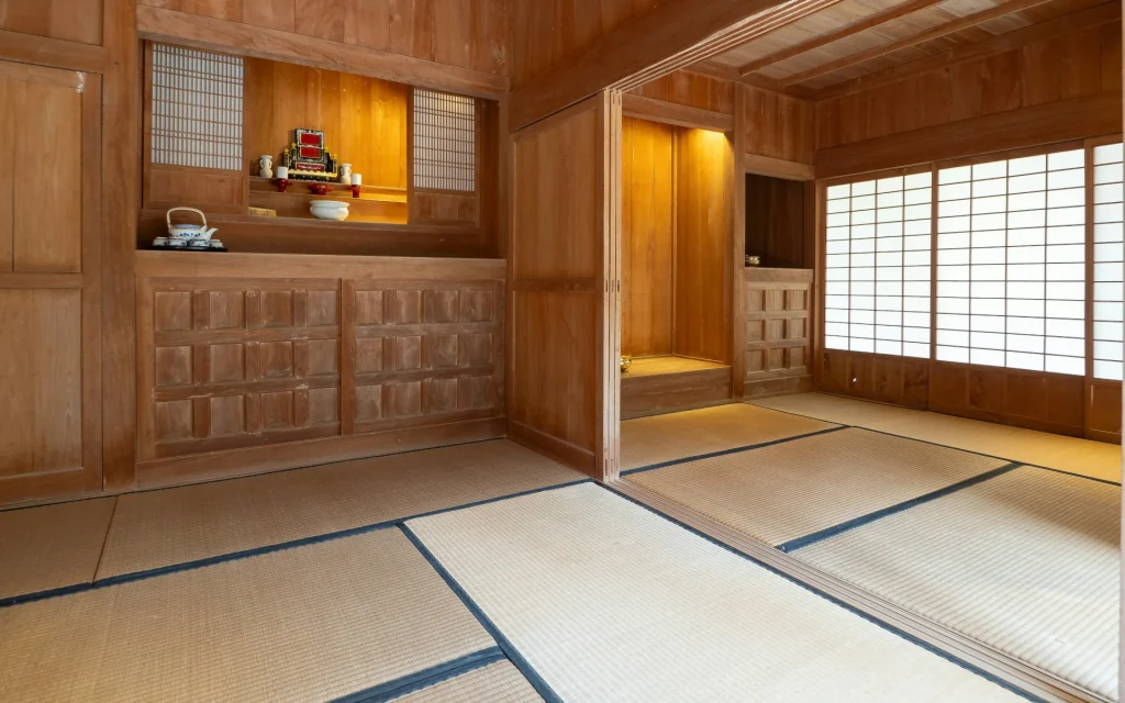 Japanese-style room with bamboo floors