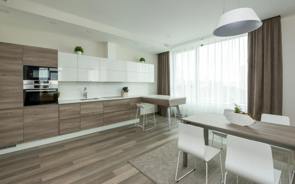 kitchen with linoleum tile flooring