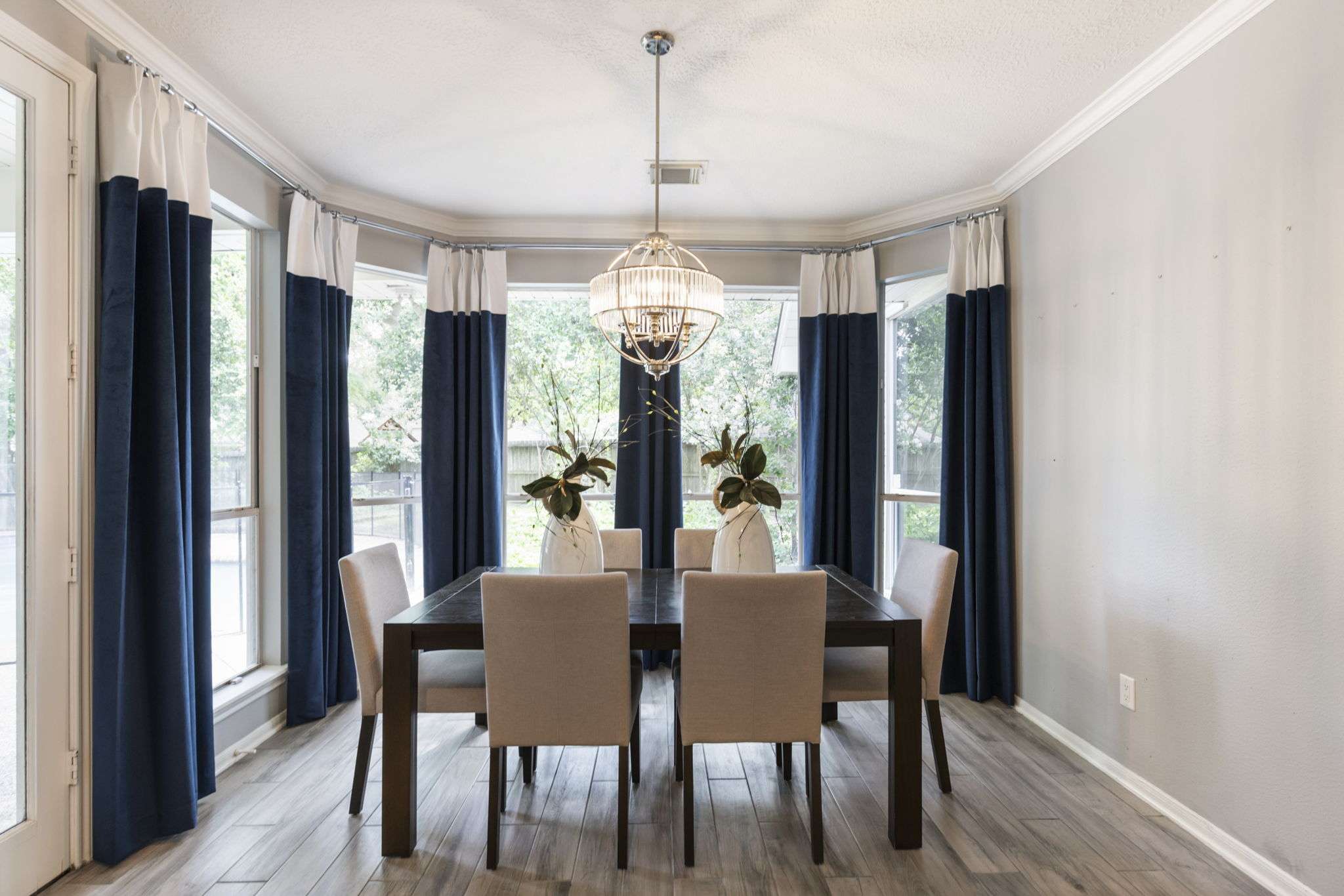 neutral colored dining room