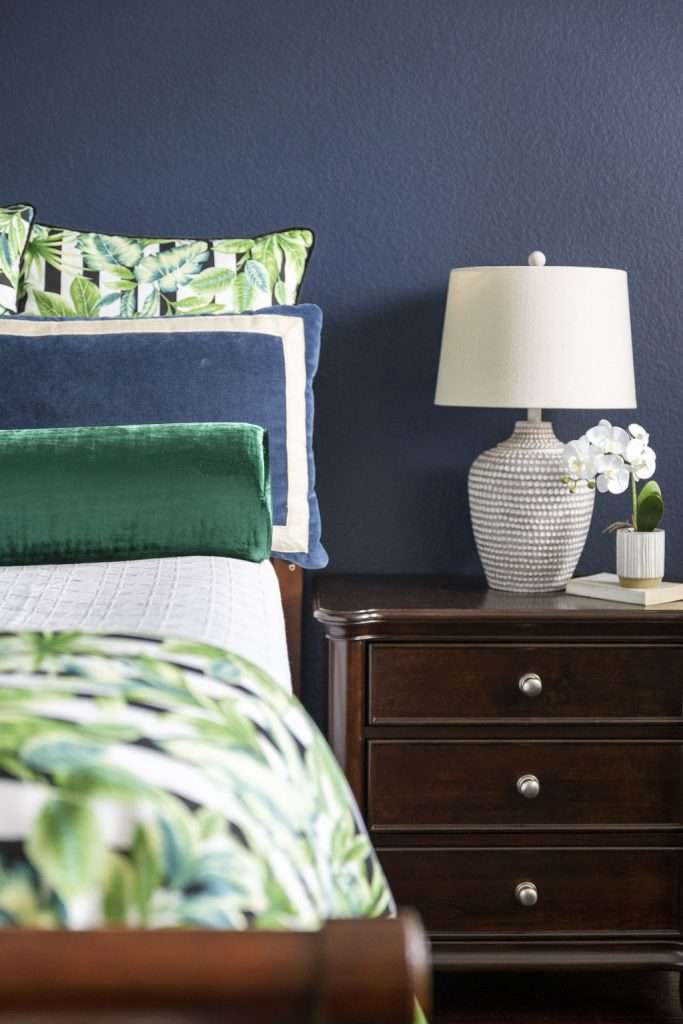 dark wood cabinet in the bedroom