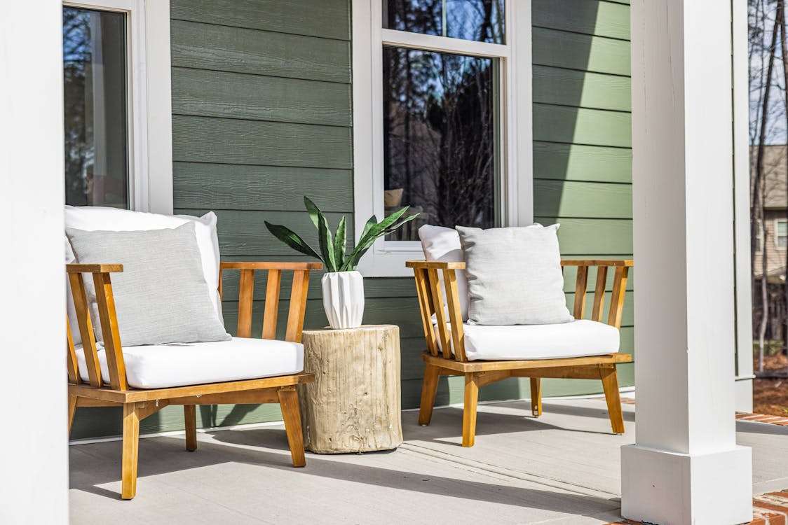 Free Armchairs at Porch Stock Photo