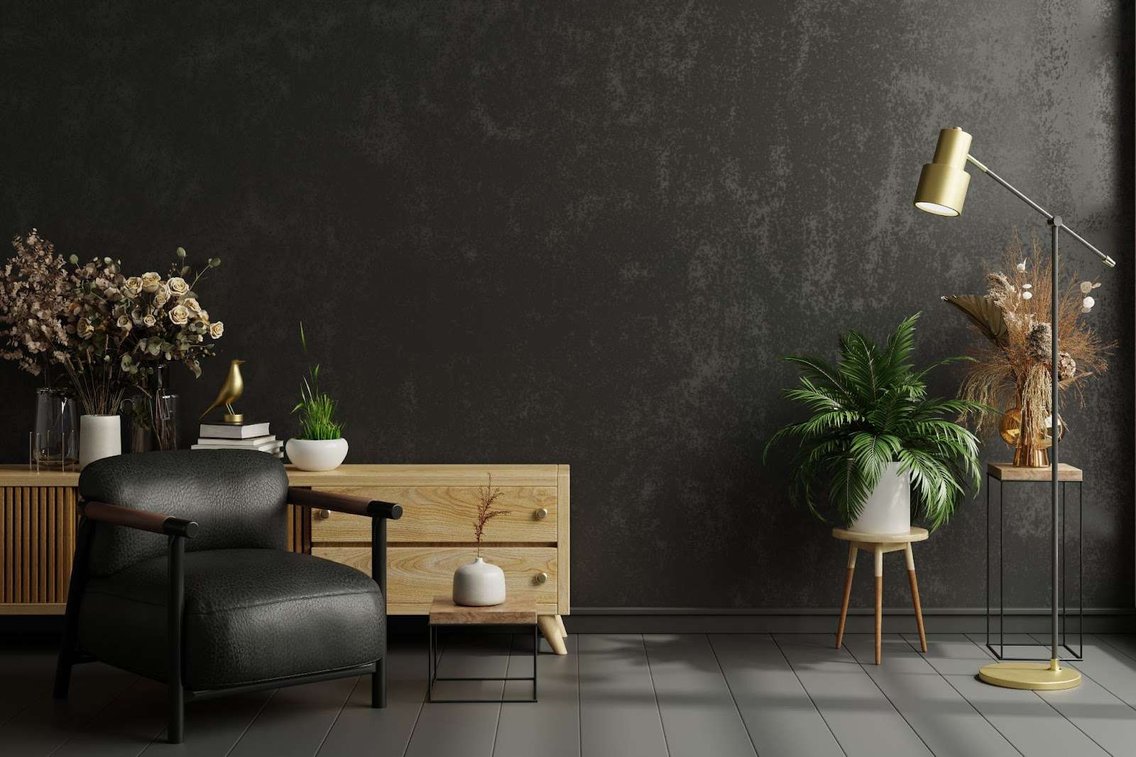 Accessories for black accent walls