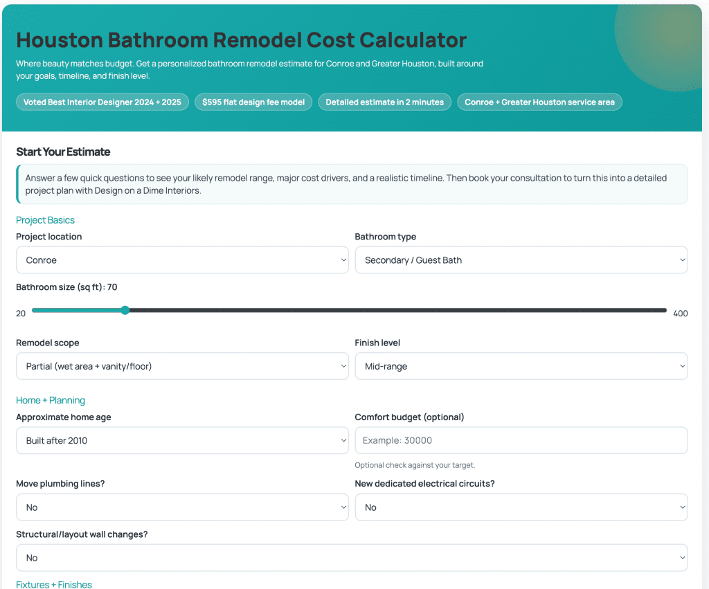 Bathroom Renovation Cost Calculator