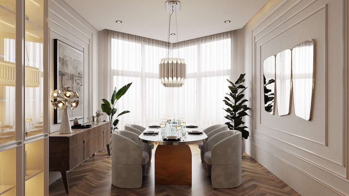 glam dining room in Texas
