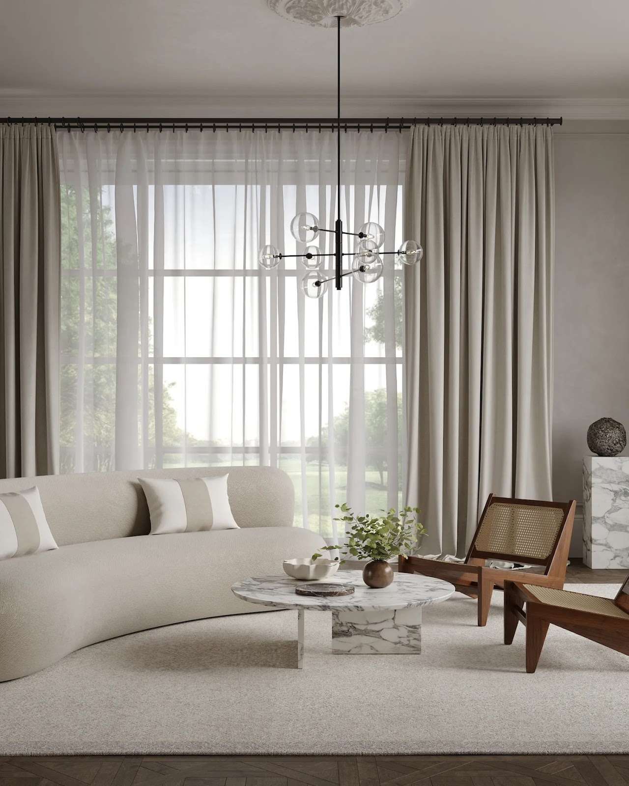 curved sofa