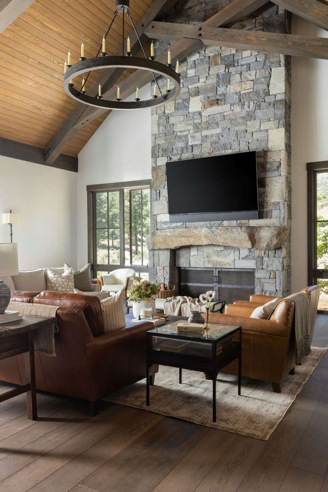 Wood Meets Stone and Metal for Standout Walls