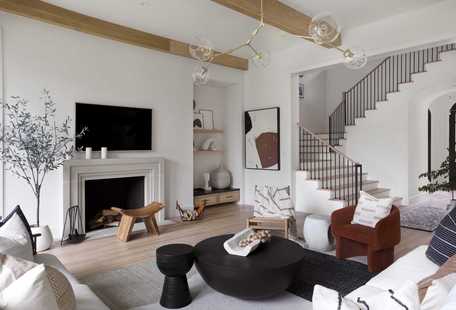 earthy hues in the family room