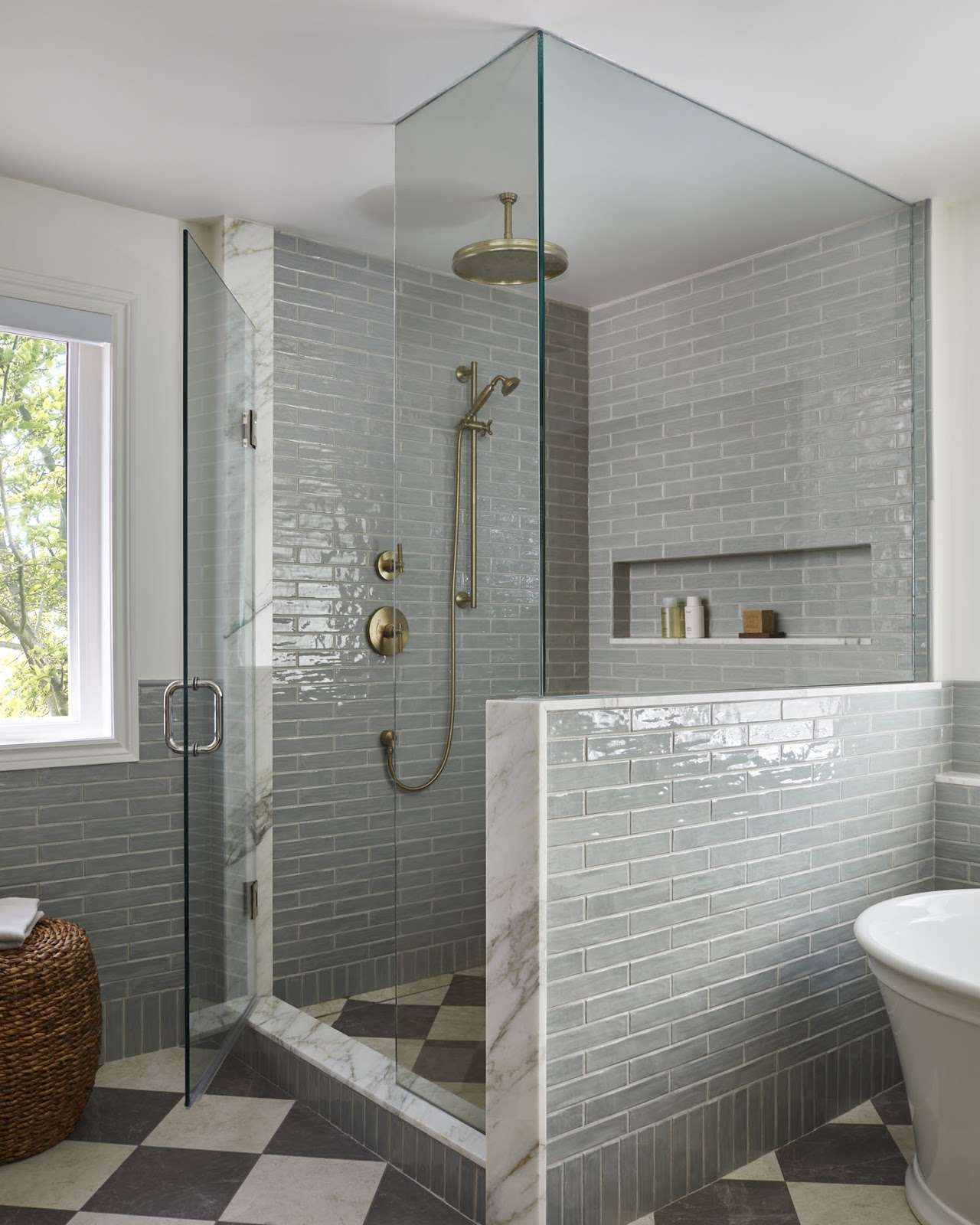 light blue shower tile design