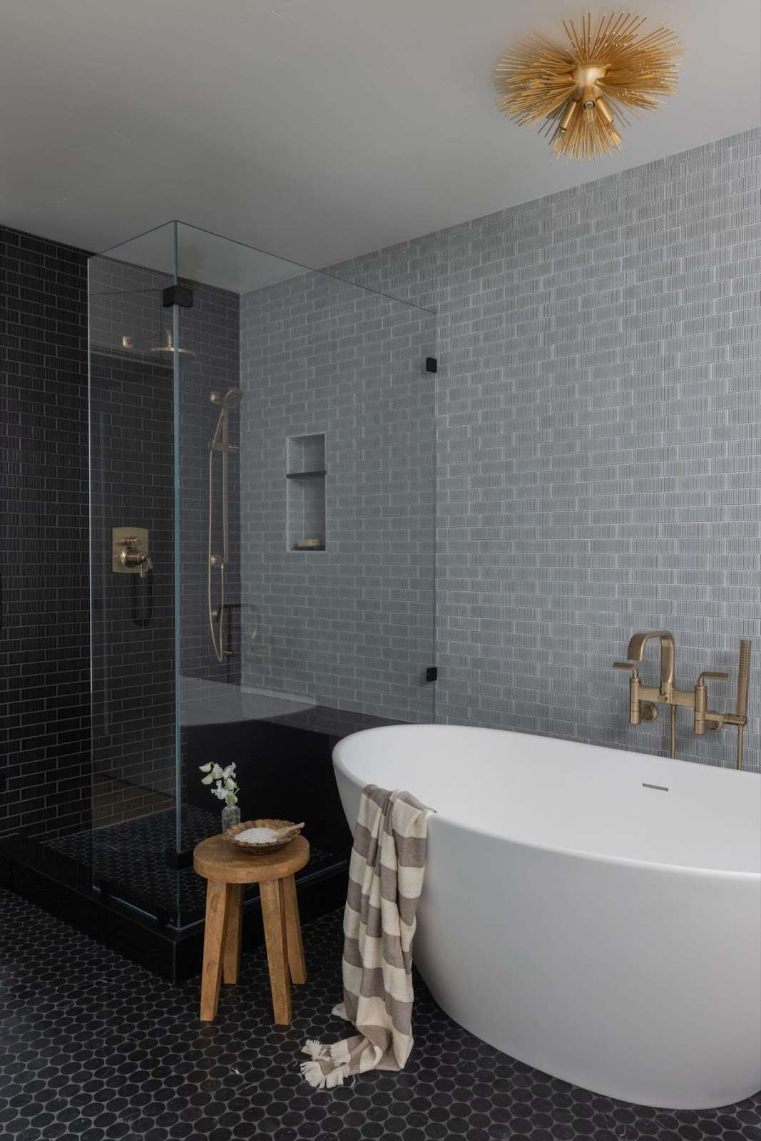 dark tile for bathroom