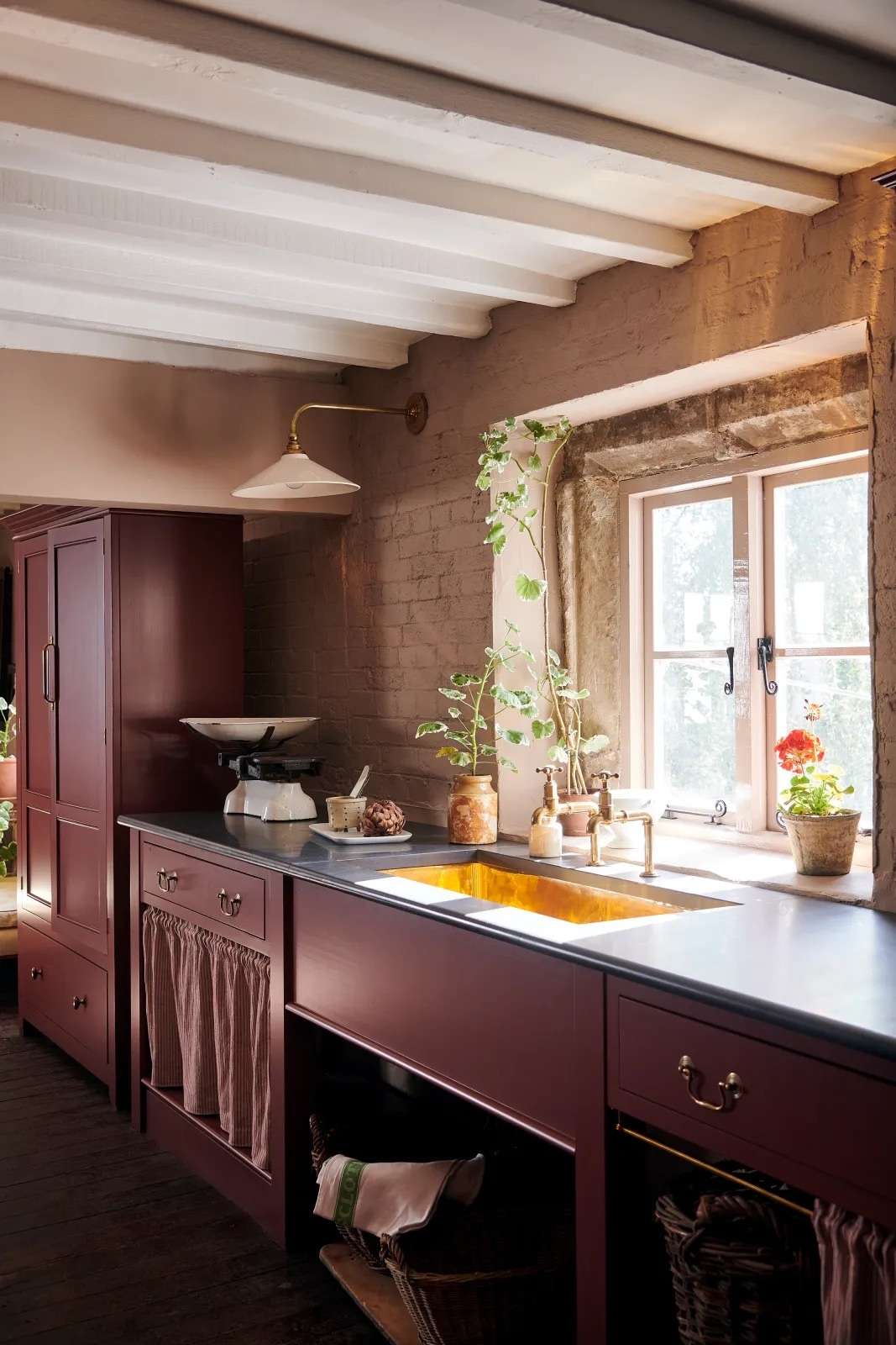 red kitchen
