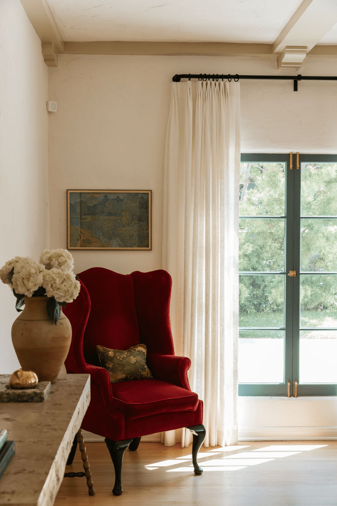 velvet red chair