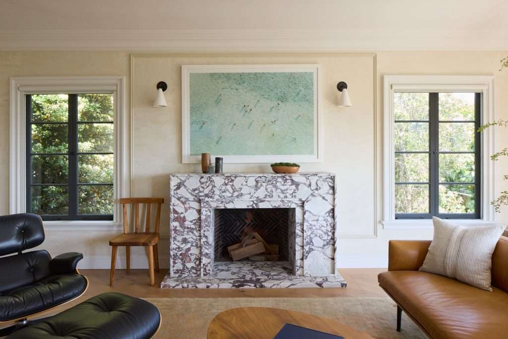 Layered Lighting around fireplace