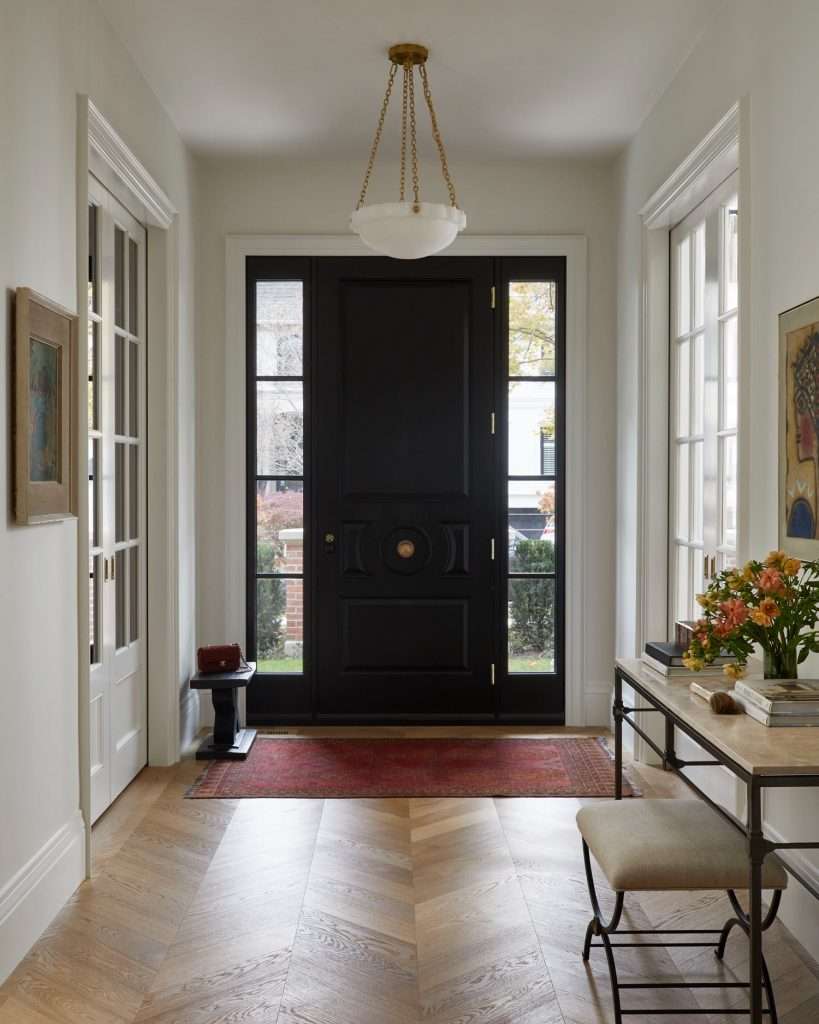 black entryway doors