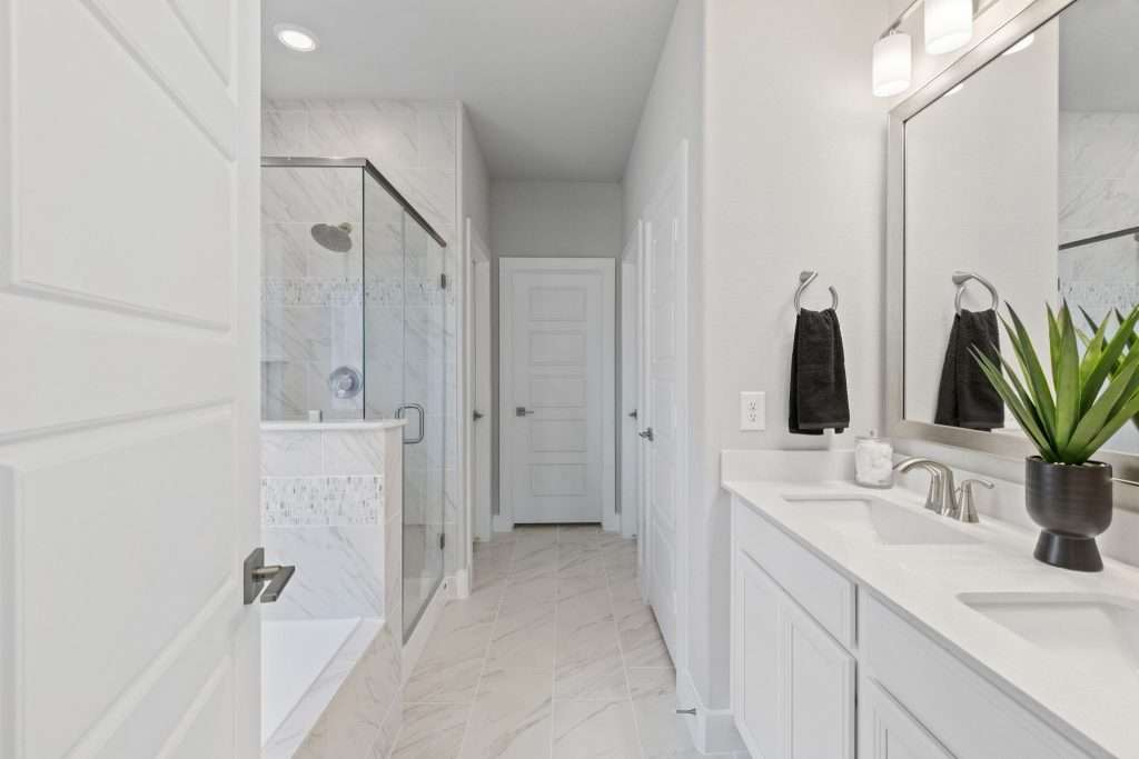 white bathroom tiles