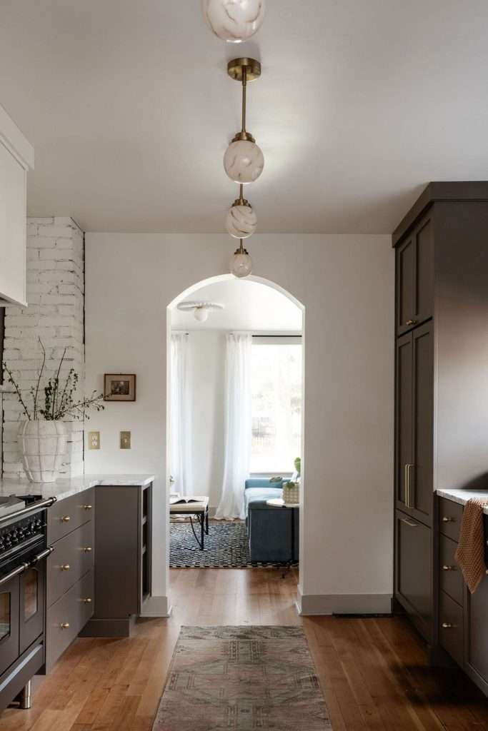 kitchen and living room space